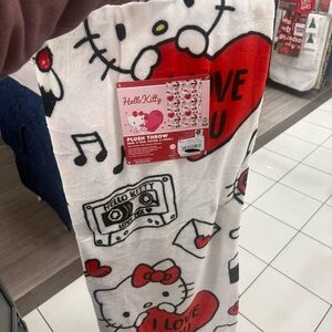 Hello Kitty Love You Plush Blanket with Red and Black Accents